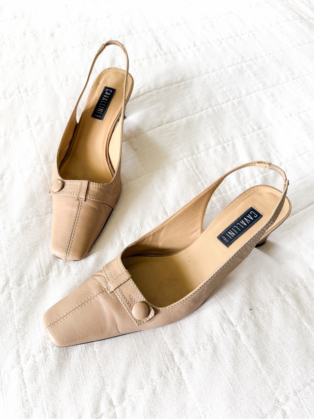 Vintage Cavallini Italy Leather Slingback Heels – Size 9